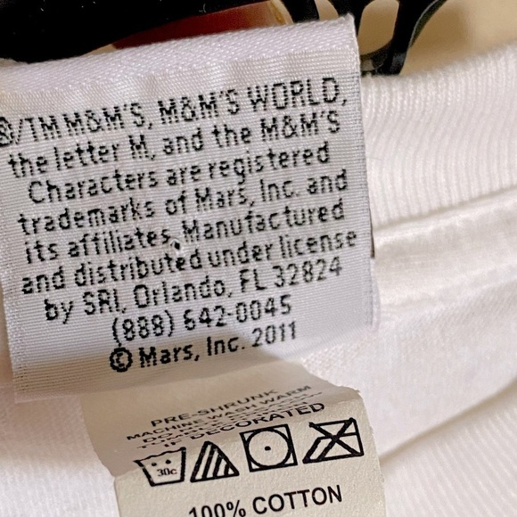 Authentic Old Character Kelly GREEN M&M’s White Short Sleeve Tee Size Large NEW - Picture 8 of 9